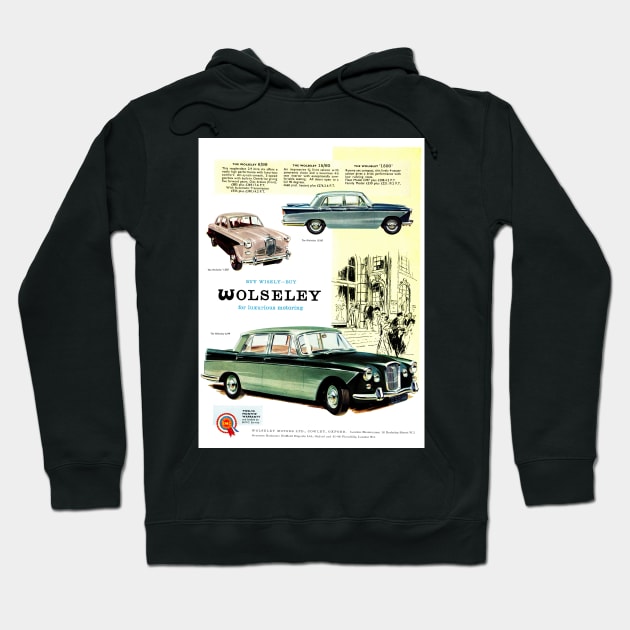 A vintage Wolseley car advert Hoodie by Random Railways